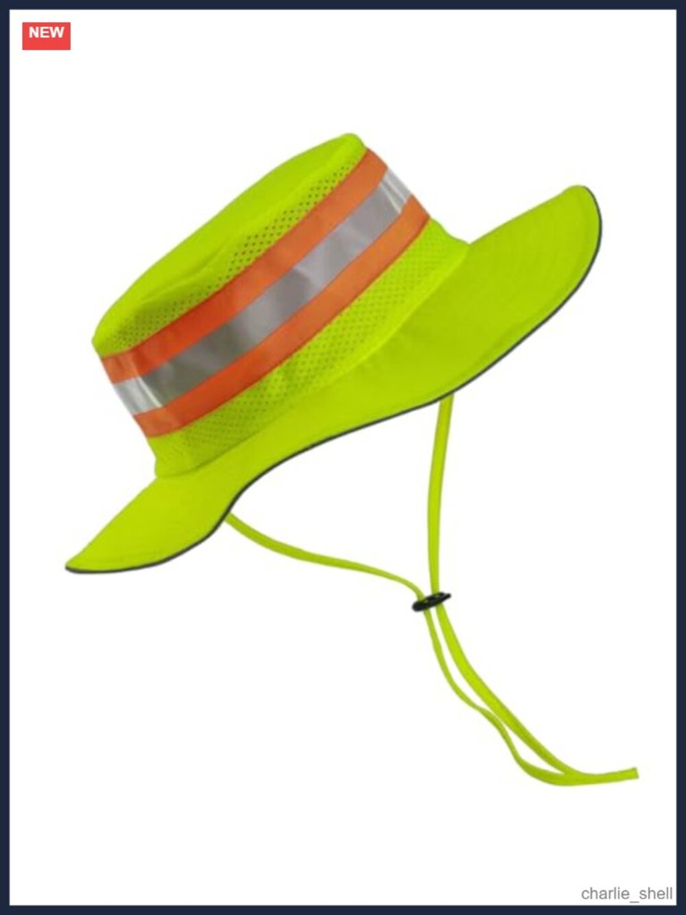 High Visibility Reflective Neon Sun Bucket Hat Wide Brim Mesh Fishing Boonie Cap